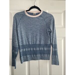 Kari Traa Womens XS Blue Seamless Base Layer Long Sleeve Top Workout Gym Train